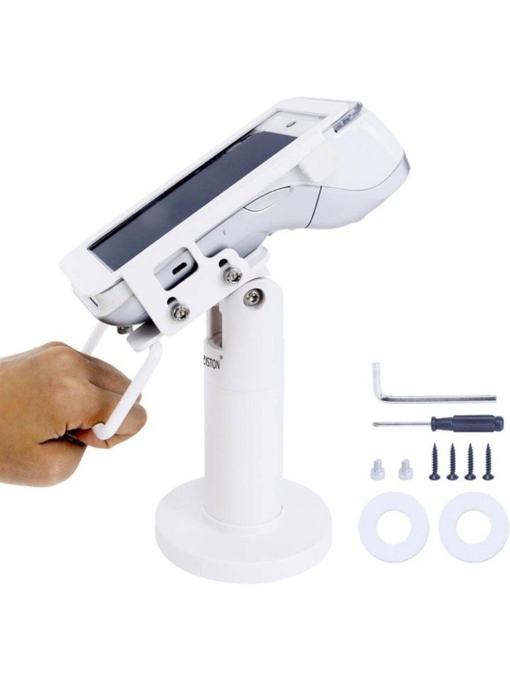 Adjustable POS Terminal Stand for 7" Touchscreen, Tilt & Swivel Design